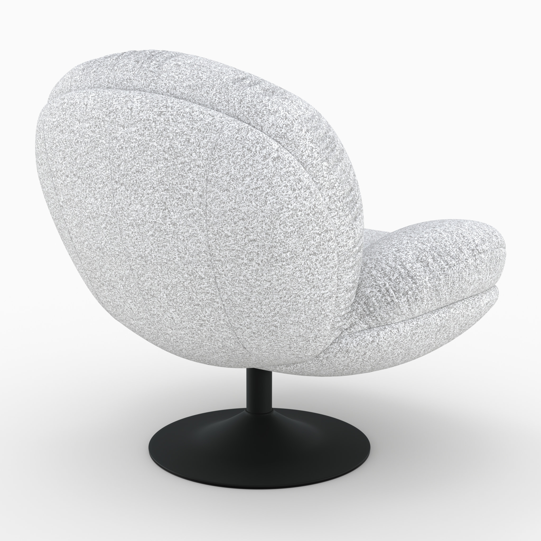 Fauteuil pivotant en tissu bouclé gris chiné - Ricci