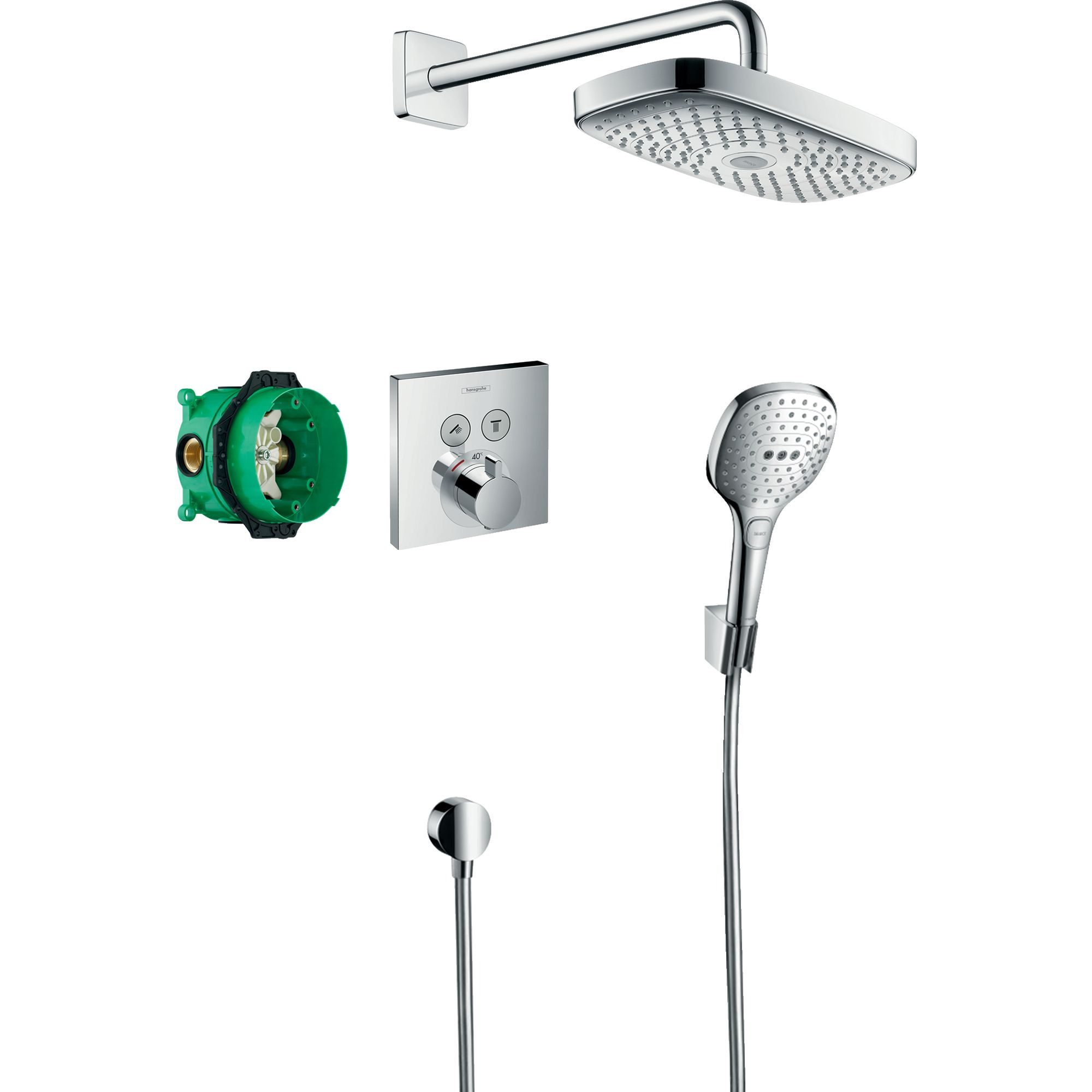 Pack douche encastrée avec mitigeur thermostatique ShowerSelect chromé Raindance Select