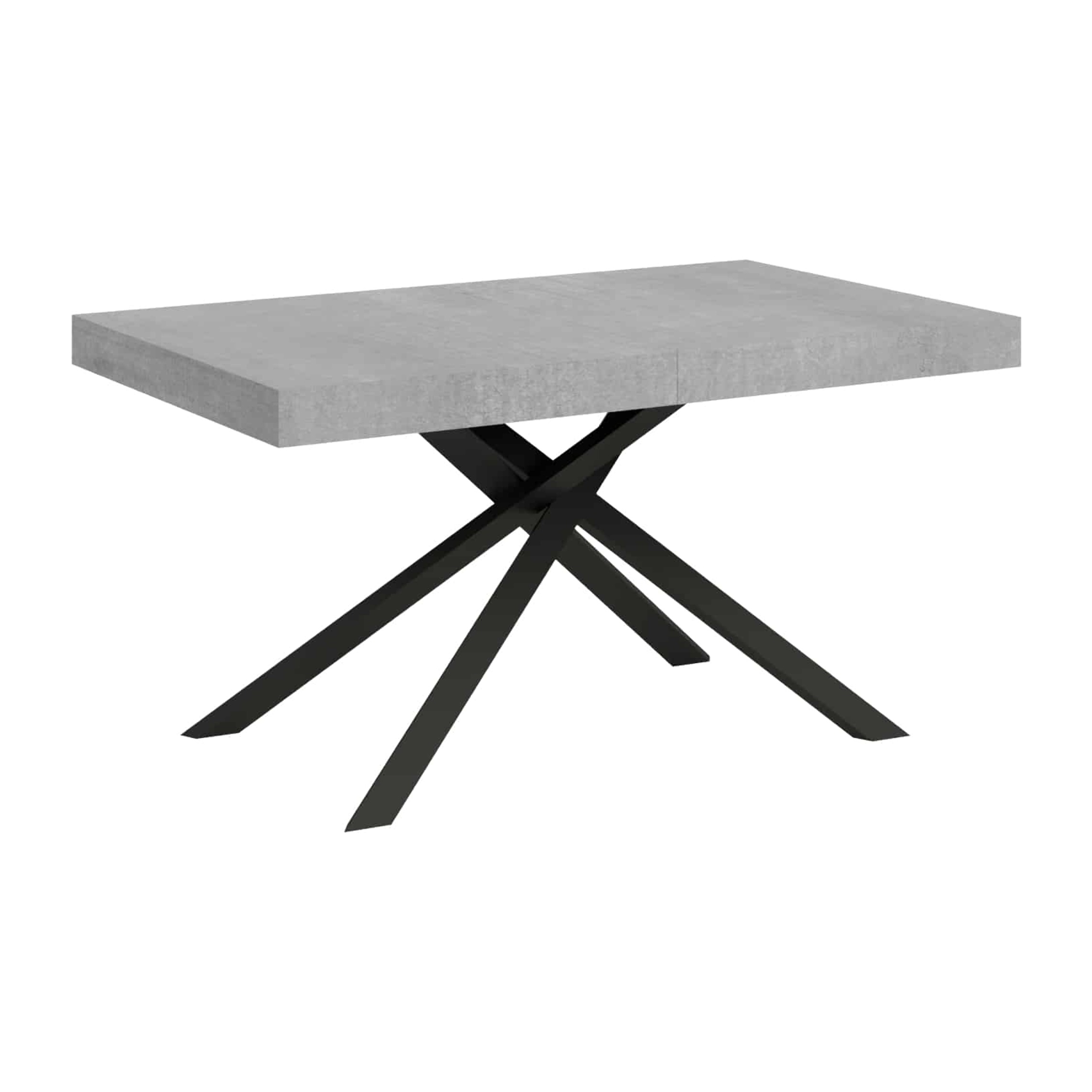 Mesa extensible 90x160/420 cm Karida cemento patas antracita