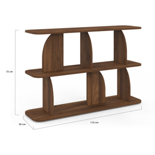 Etagère basse Japandi destructurée effet noyer