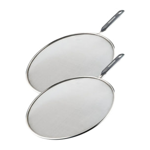Lot de 2 couvercles 43,5/28,9 cm en inox et plastique avec 2 ustensiles de cuisine Fackelmann Basic