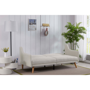 Canapé scandinave convertible 3 places en tissu gris clair ROUEN