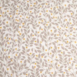 Funda cojín algodón sostenible hojas Foja color amarillo 100% Algodón percal