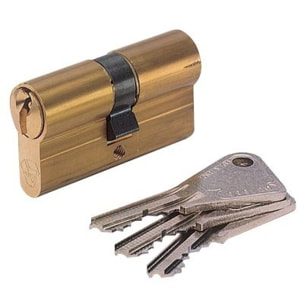 Cylindre double V5 7100 VACHETTE Laiton varié 30x40 mm + 3 clés - 17159000