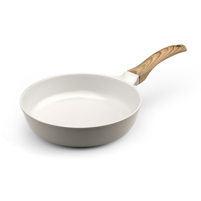 Mythic - Sartén de 24 cm con revestimiento cerámico blanco