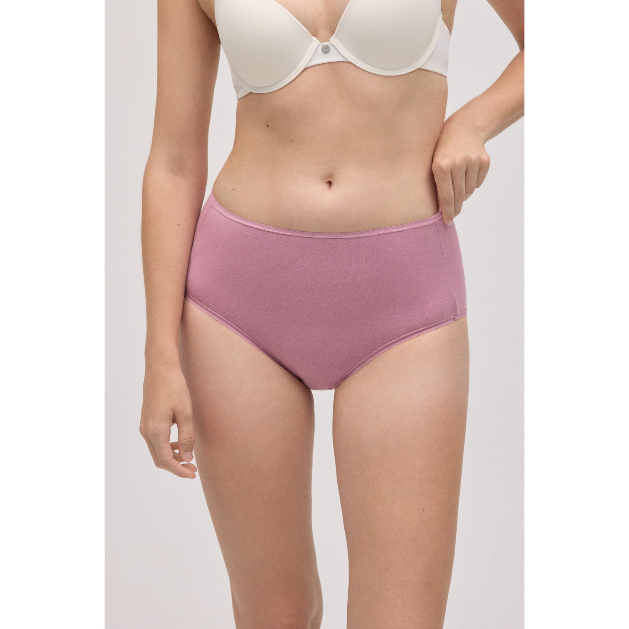 Confezione da 4 mutandine basicohe a vita alta in cotone