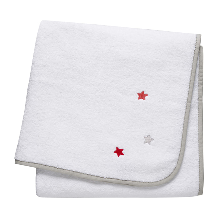 Serviette de bain bébé brodée 100% coton, BAIN D'ÉTOILES