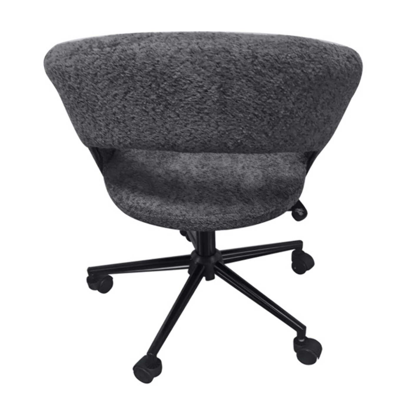 Fauteuil de bureau pivotant 360° tissu bouclette et roulettes - LEON