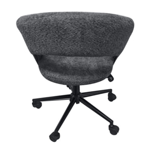 Fauteuil de bureau pivotant 360° tissu bouclette et roulettes - LEON