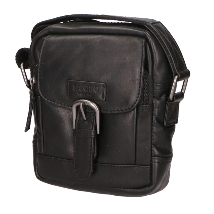 Borsa a tracolla unisex vera pelle - Modello False - 100% Made in Italy - 15.0 x 19.0 x 5.0 cm