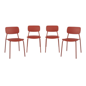 Chaise de jardin empilable acier et plastique (lot de 4) LIVA