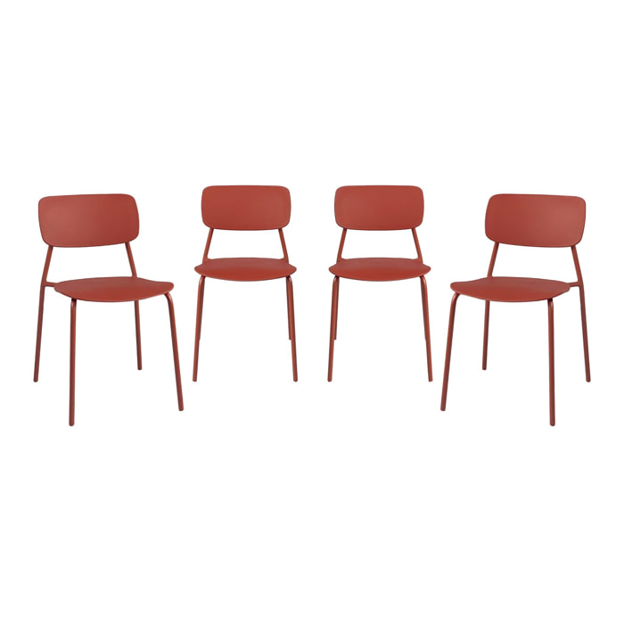 Chaise de jardin empilable acier et plastique (lot de 4) LIVA