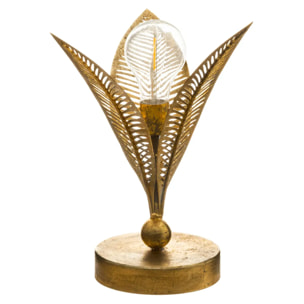 Lampe LED "Feuille" doré H25cm