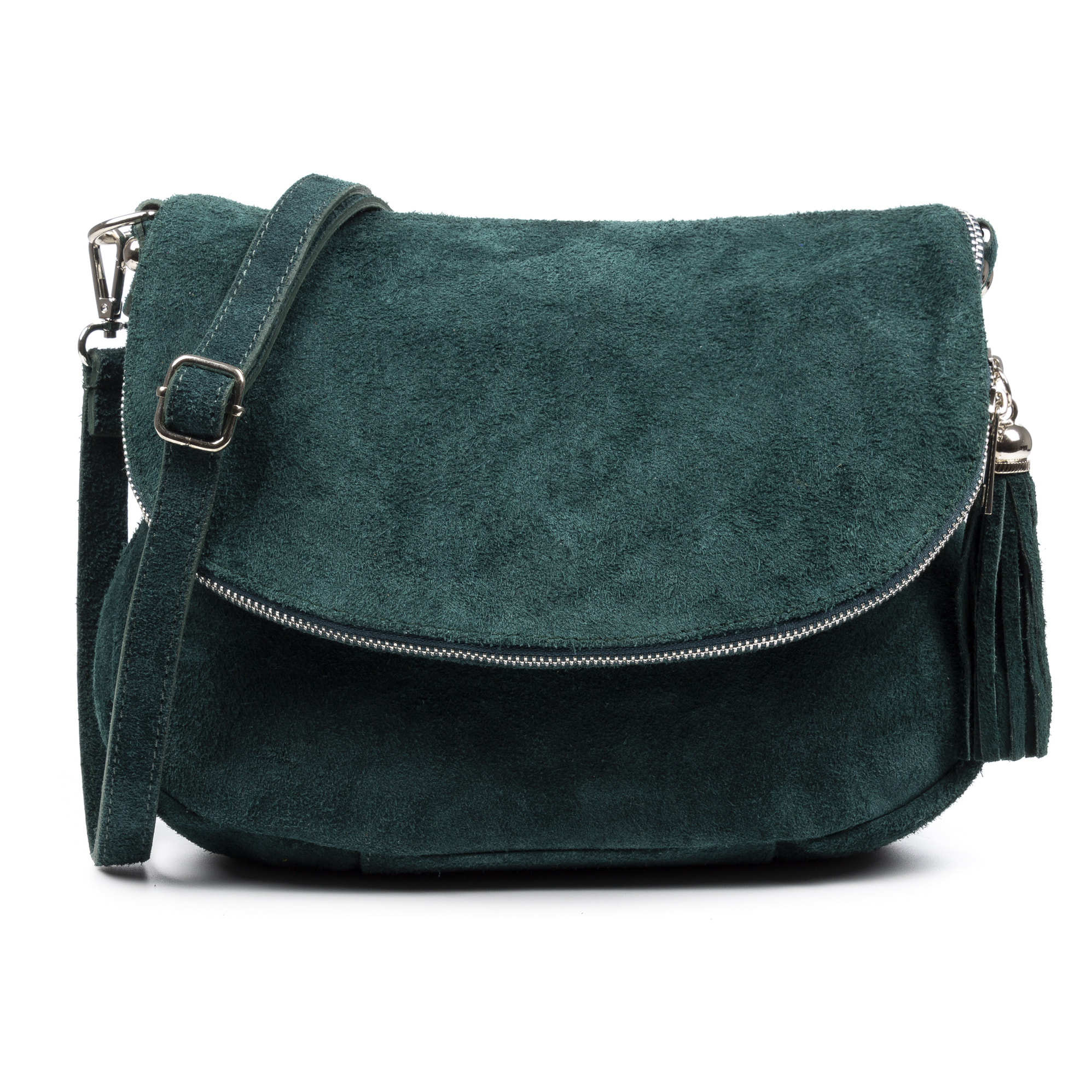 Amanda borsa a tracolla donna. Pelle autentica finitura Scamosciata.