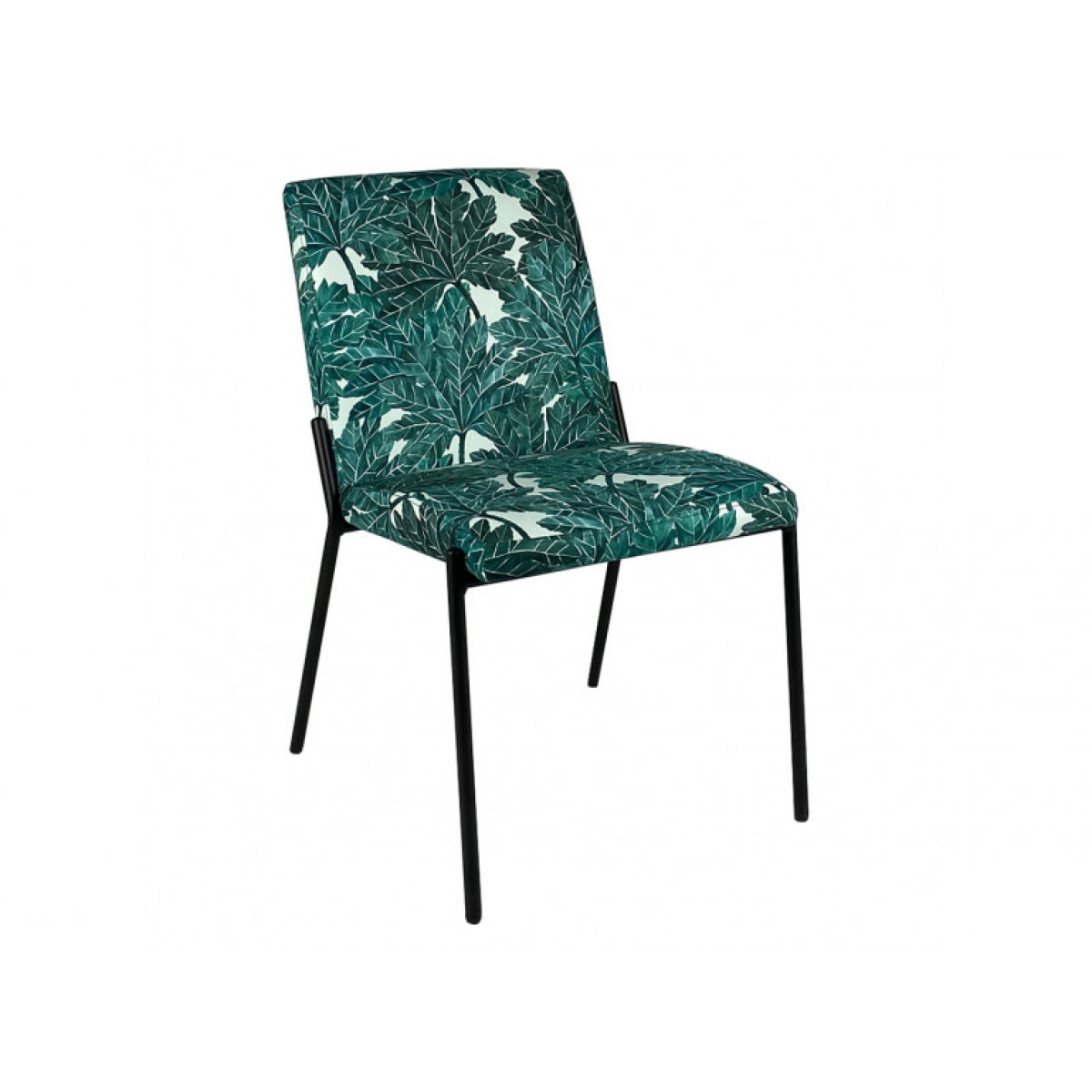 Lot de 2 chaises motif feuilles d'arbre et pieds noirs - JASPE 685