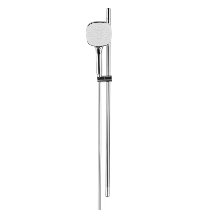 Ensemble de douche 3 fonctions aux lignes arrondies - chrome brillant - garantie 5 ans - 80 cm - chrome