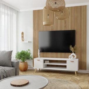Mobile porta TV Focus in stile scandinavo bianco 155 cm