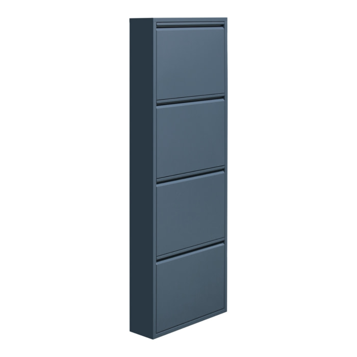Scarpiera slim 50,5x15,2x144 cm in metallo ceruleo - Emy