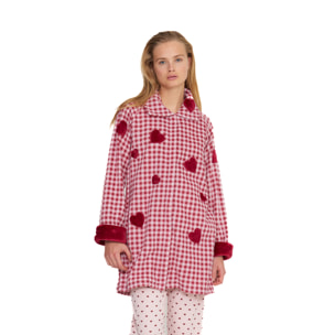 Vestaglia donna petit coeur in pile con zip Noidinotte