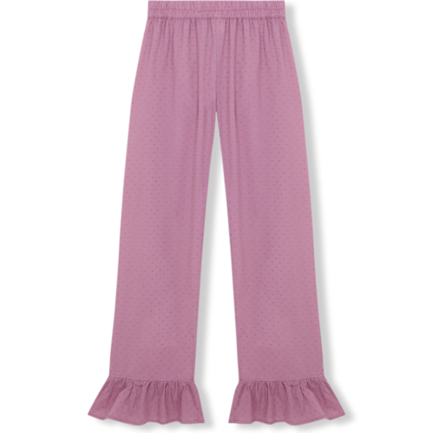 Pantalón de pijama de mujer con volantes en el bajo