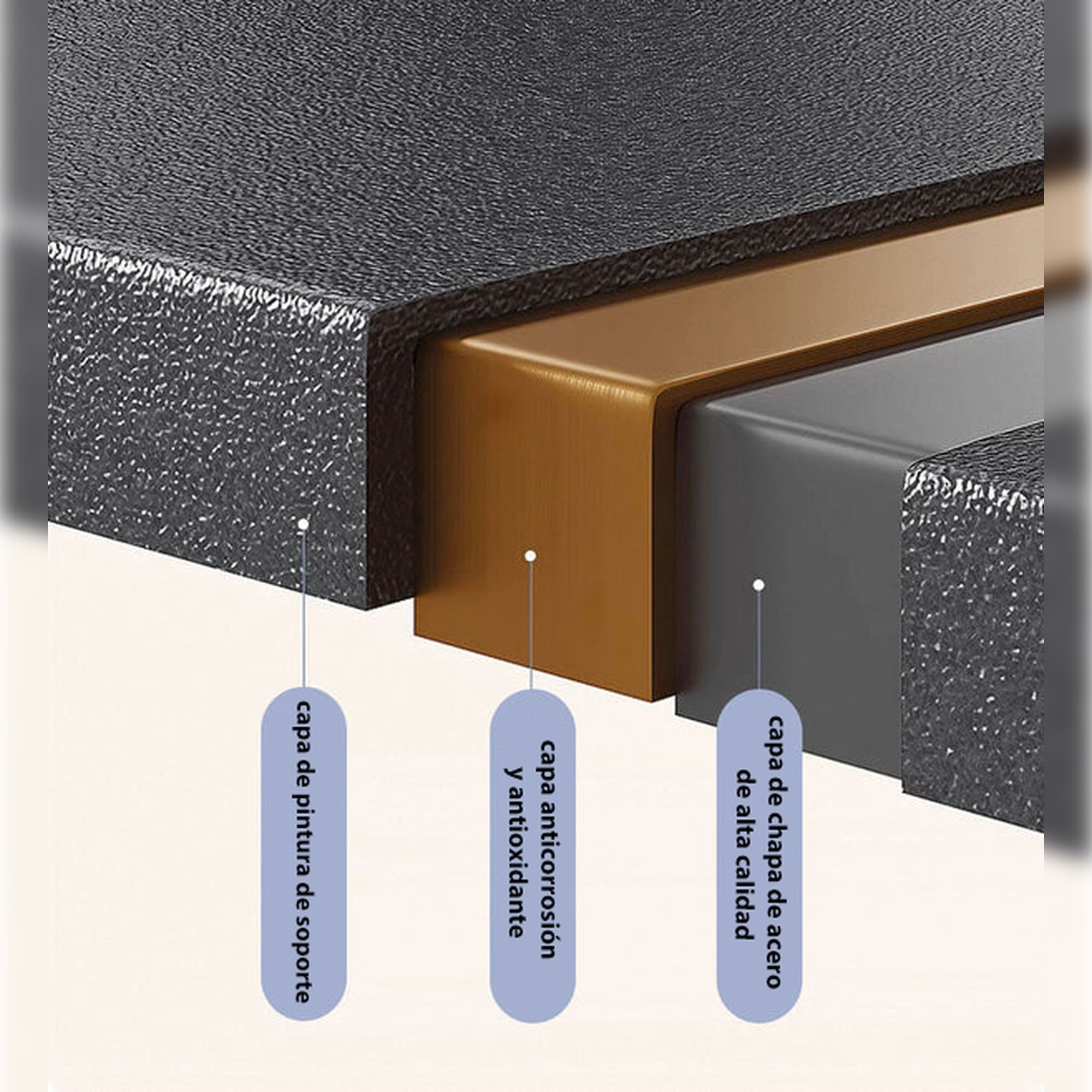 Joybos - estantería de almacenaje de 5 estantes en metal 73x37x155cm negro