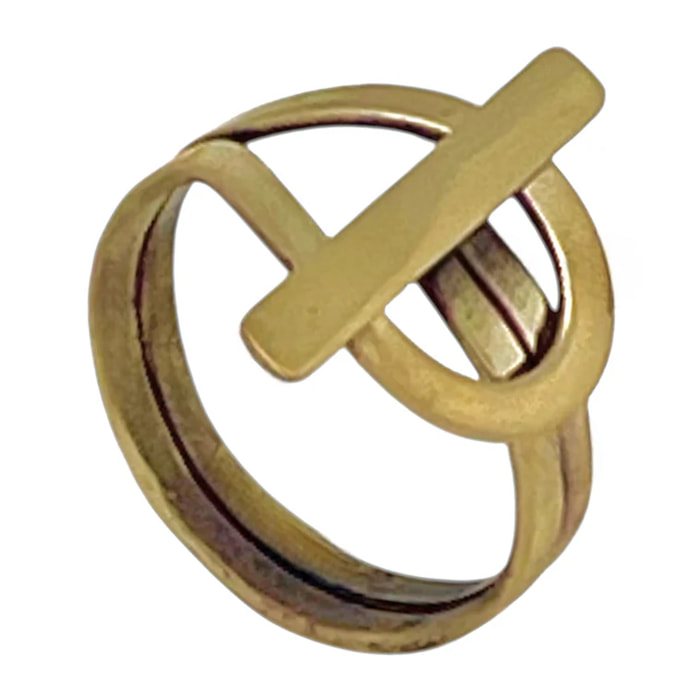 Anillo Cierre en latón chapado dorado_