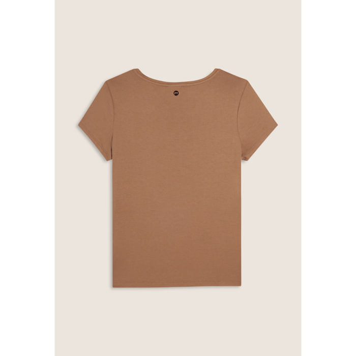 T-shirt donna stampa animalier e strass