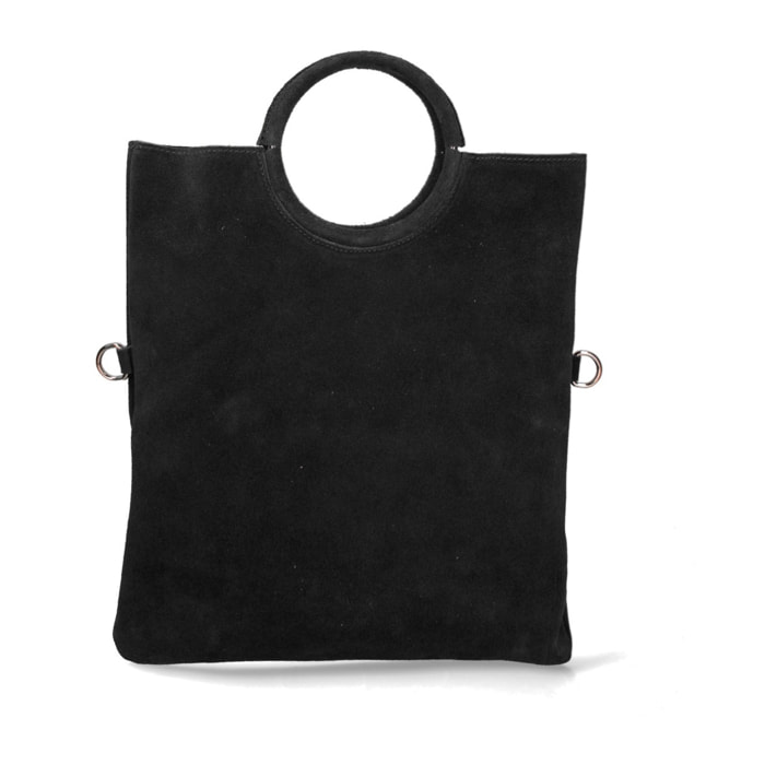 Borsa a mano da donna Made in Italy - Modello Zelia - Pelle scamosciata - 29.0 x 30.0 x 1.0 cm