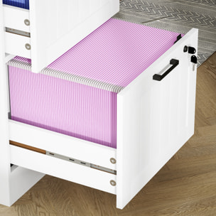 Caisson bureau 2 tiroirs verrouillables dossiers suspendus dim. 40x40x71cm MDF blanc
