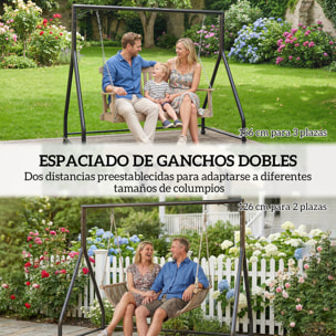 Soporte para Columpio de Acero Estructura de Columpio de 2 y 3 Asientos o Cesta Colgante Resistente con Patas en Forma de A Carga 360 kg para Jardín Parque Patio Porche 210x117x175 cm Negro