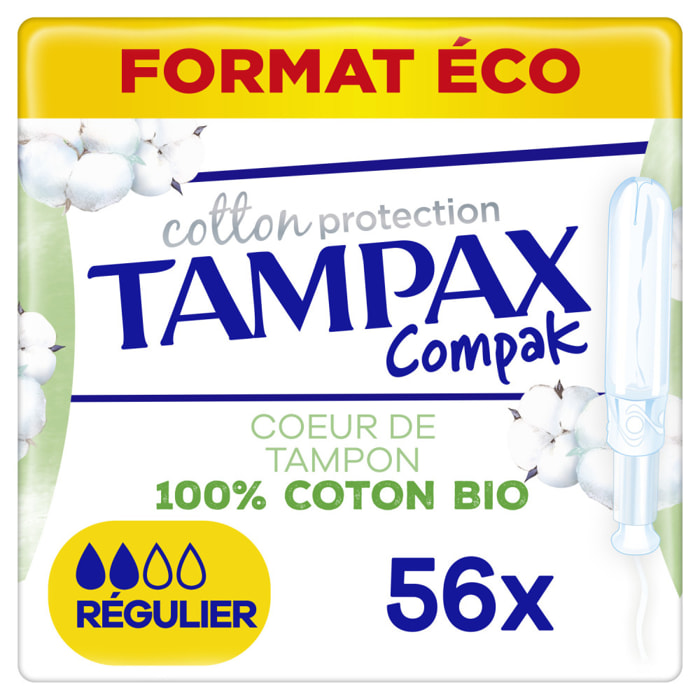 56 Tampons Compak Cotton Protection Regular - Tampax