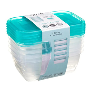 5 boîtes de conservation "Fresh & Freeze" 0,5L