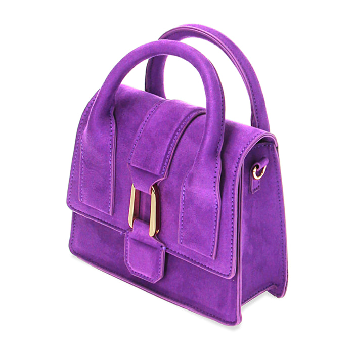 Mini-bag viola in microfibra