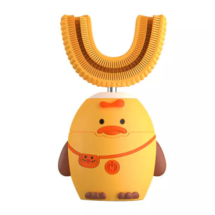 Cepillo de dientes eléctrico en forma de U, para niños. Cerdas de silicona suave.