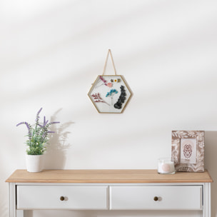 Déco murale "Clea" en verre & métal 21x25cm doré