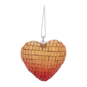 Suspension de sapin cœur effet disco 5 cm