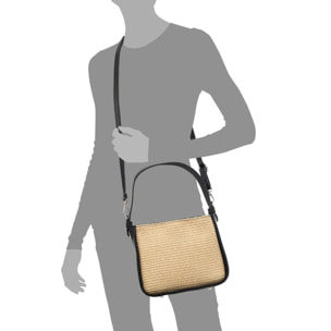 Bassano Bolso de hombro Mujer. Fabricado en paja y piel auténtica Dollaro.