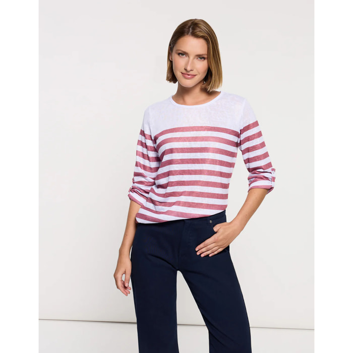 Camiseta Manga Media Rosa - Malberry