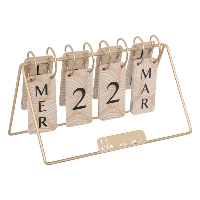 Calendrier métal automne rose 28x17cm