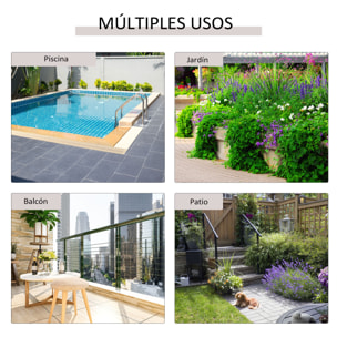 Mesa Plegable para Jardín Terraza Patio Ratán y Acero con Patas Cruzadas Marrón