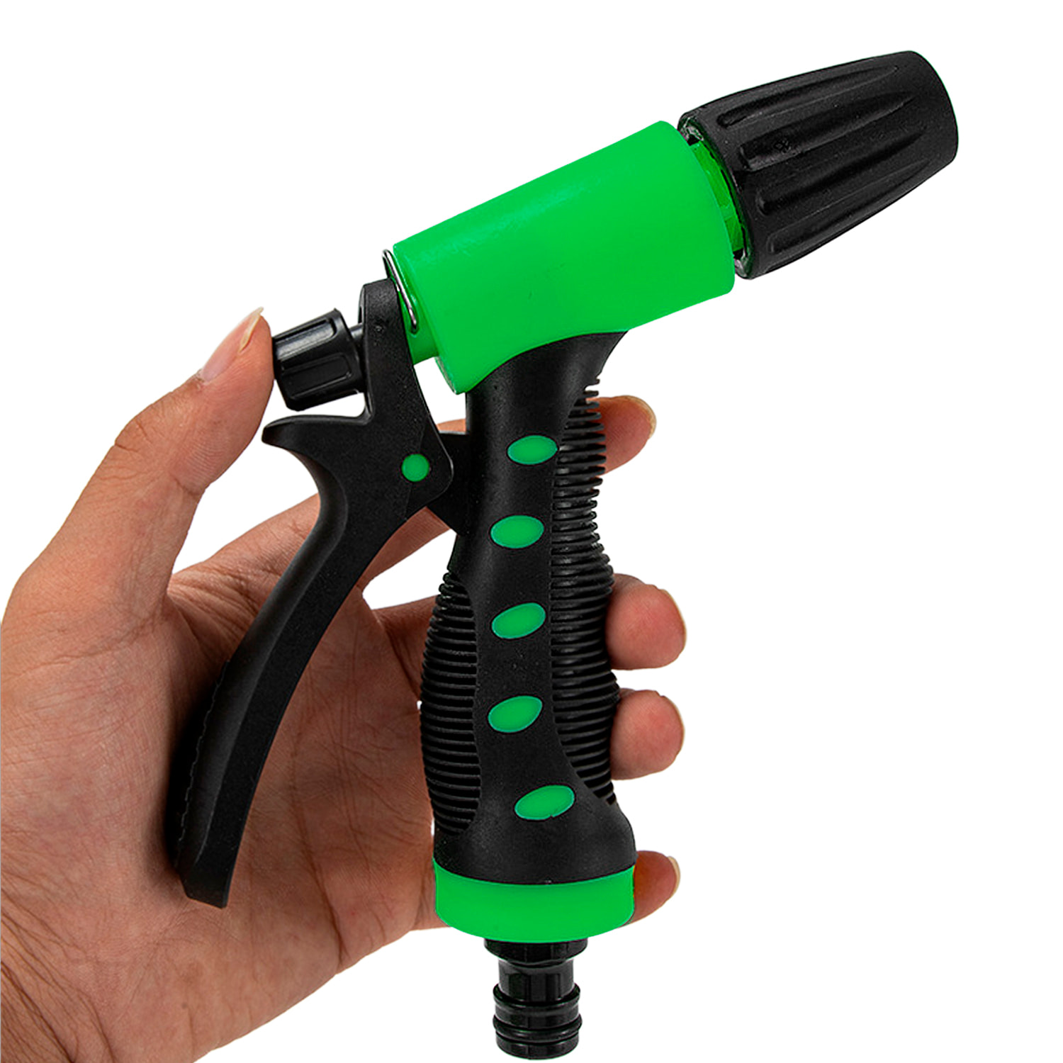 Pistola pulverizadora con 5 boquillas.