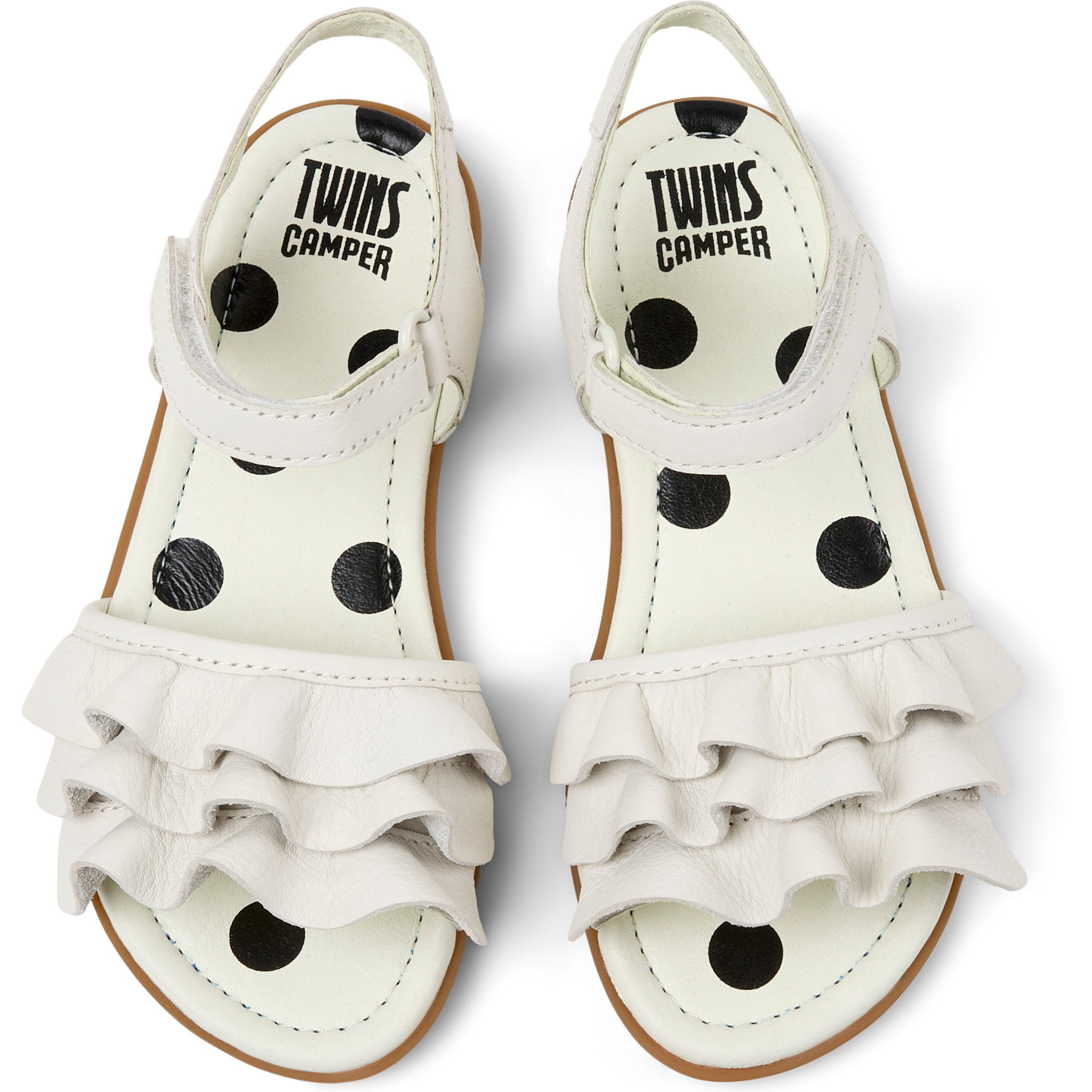 Sandalias - CAMPER Right Kids Twins - Blanco - Cuero liso