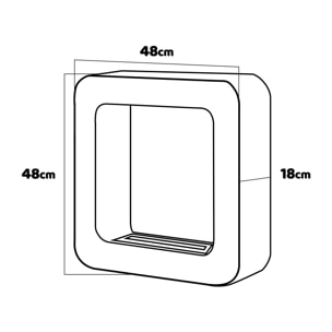 Nefertiti - Caminobioetanolo incasso appoggio 48x48 cm