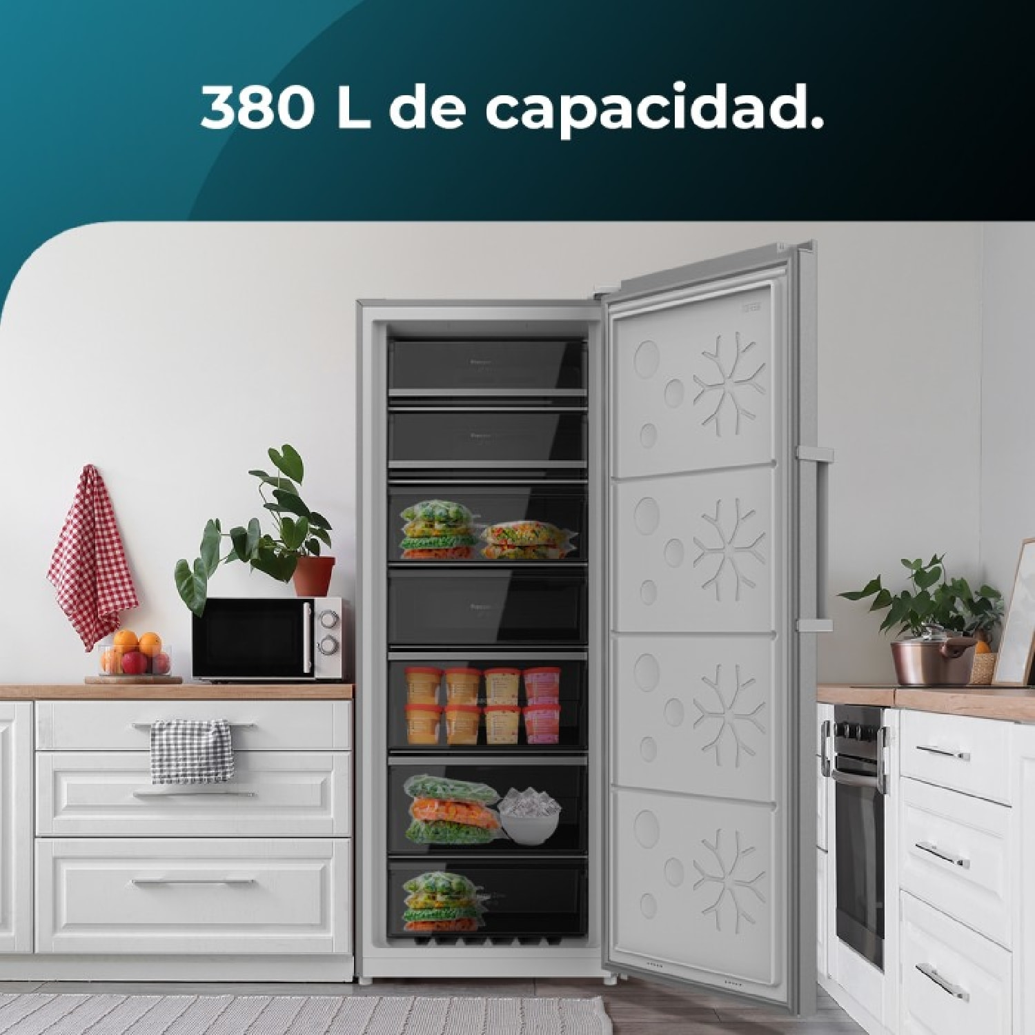 Cecotec Congelador vertical Congelador Bolero CoolMarket UF 380 inox D