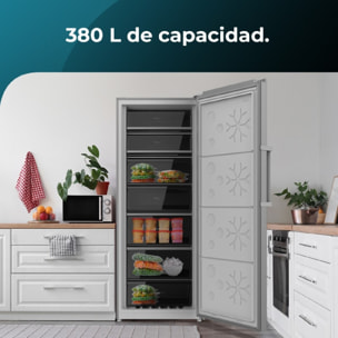 Cecotec Congelador vertical Bolero CoolMarket UF 380 inox D. 1950W capacidad XL