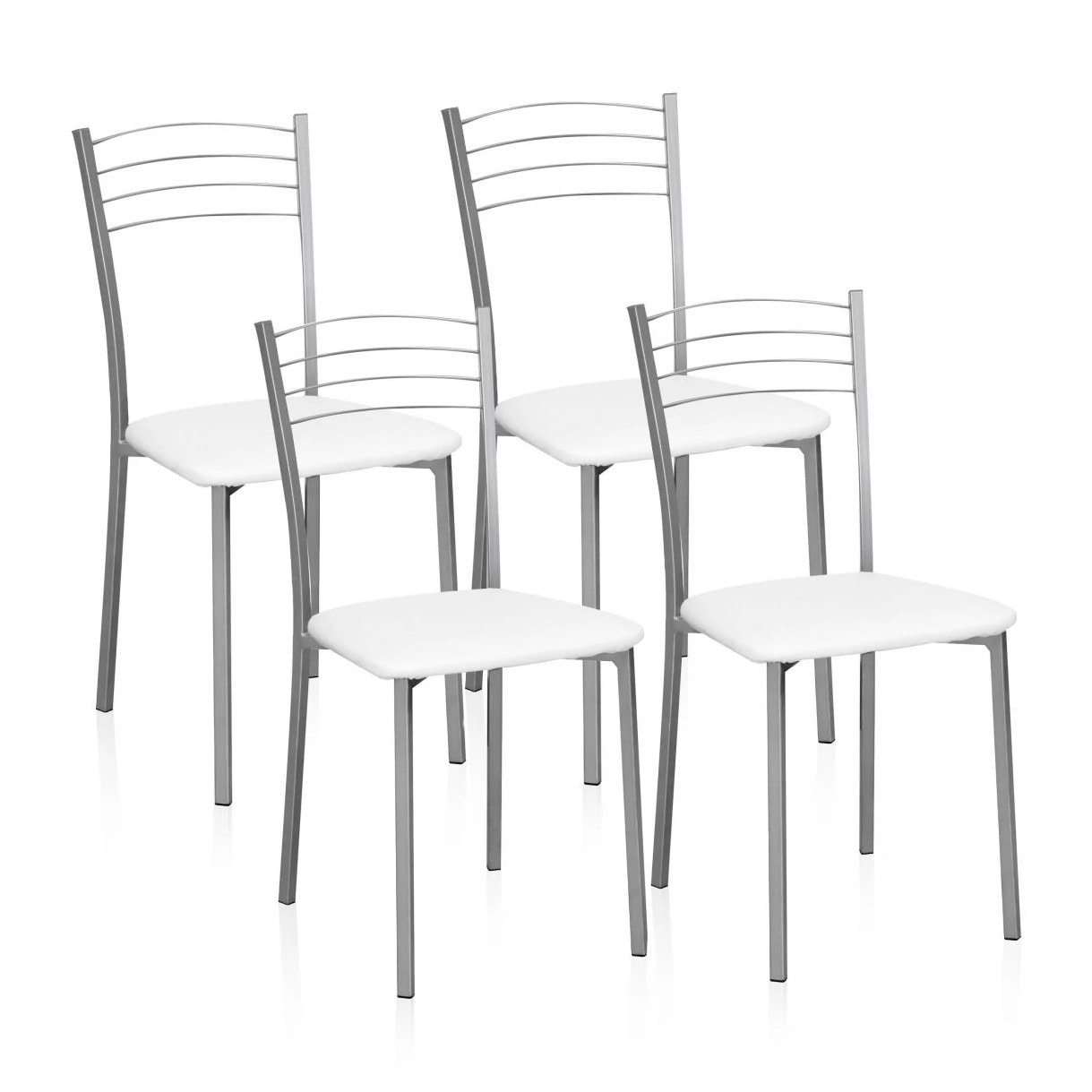 Pack 4 sillas de cocina Chef Gris - Blanco