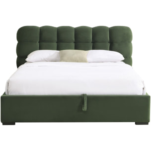 Lit coffre avec tête de lit en velours - LOLA