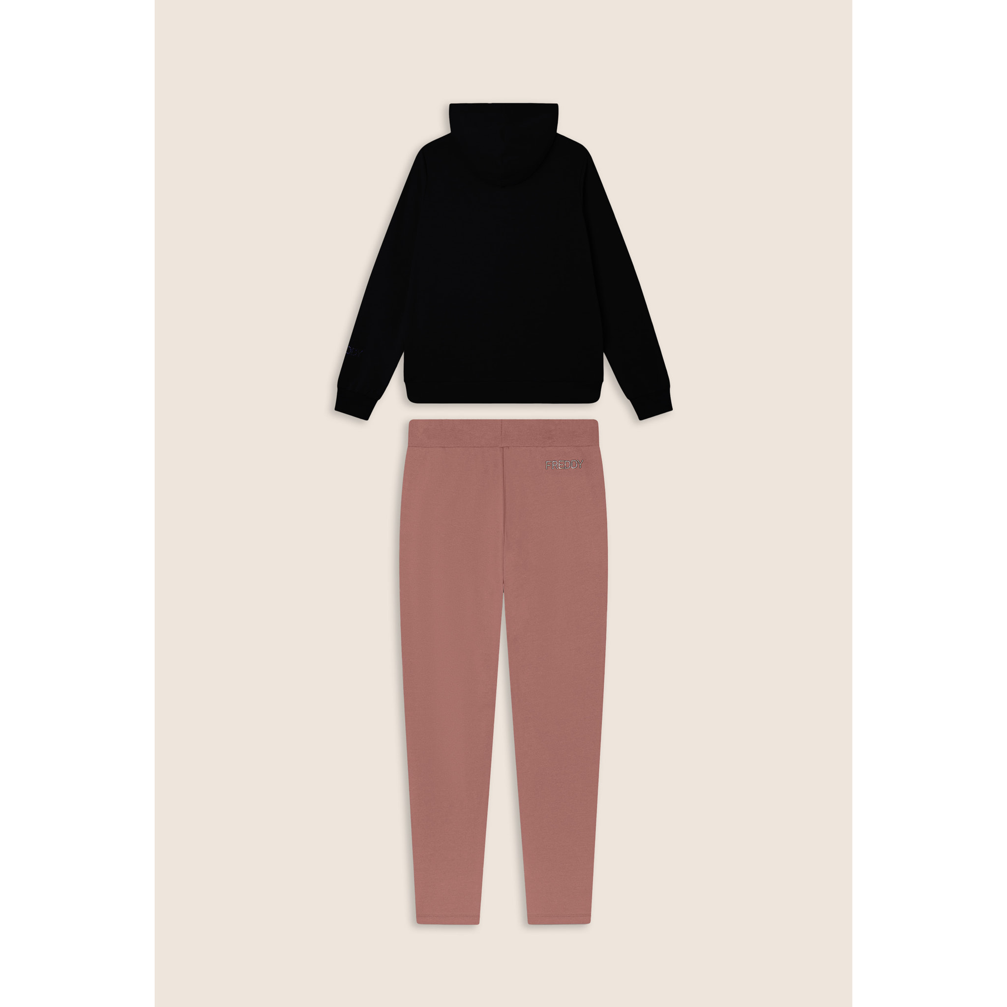 Tuta donna in French Terry Modal con zip e cappuccio