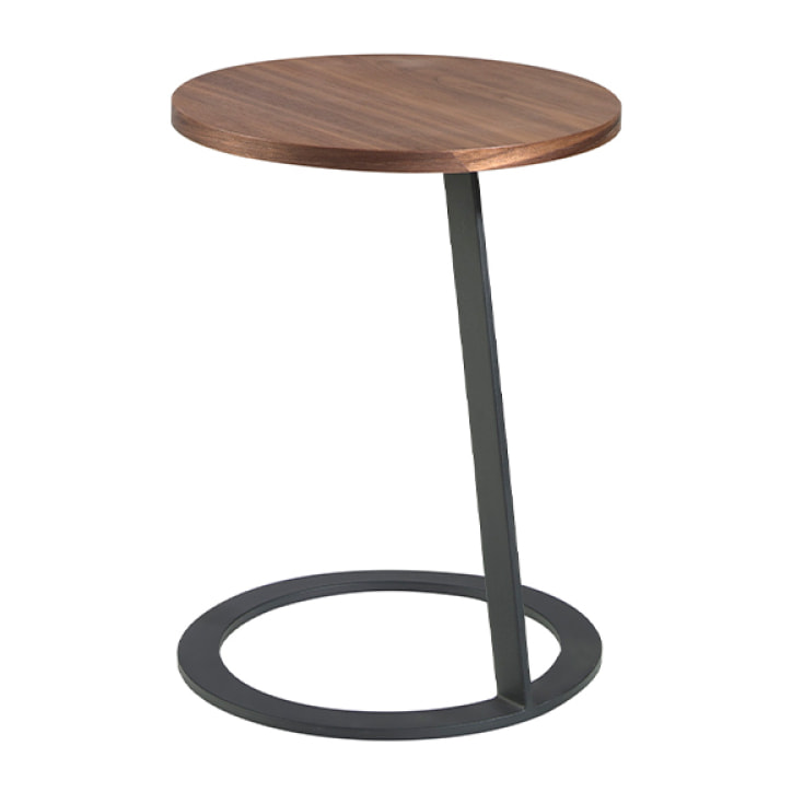 Mesa rincón madera chapada en nogal 40x40x52cm