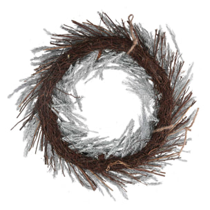 Ghirlanda innevata bianca con pigne cm ø46x8,5